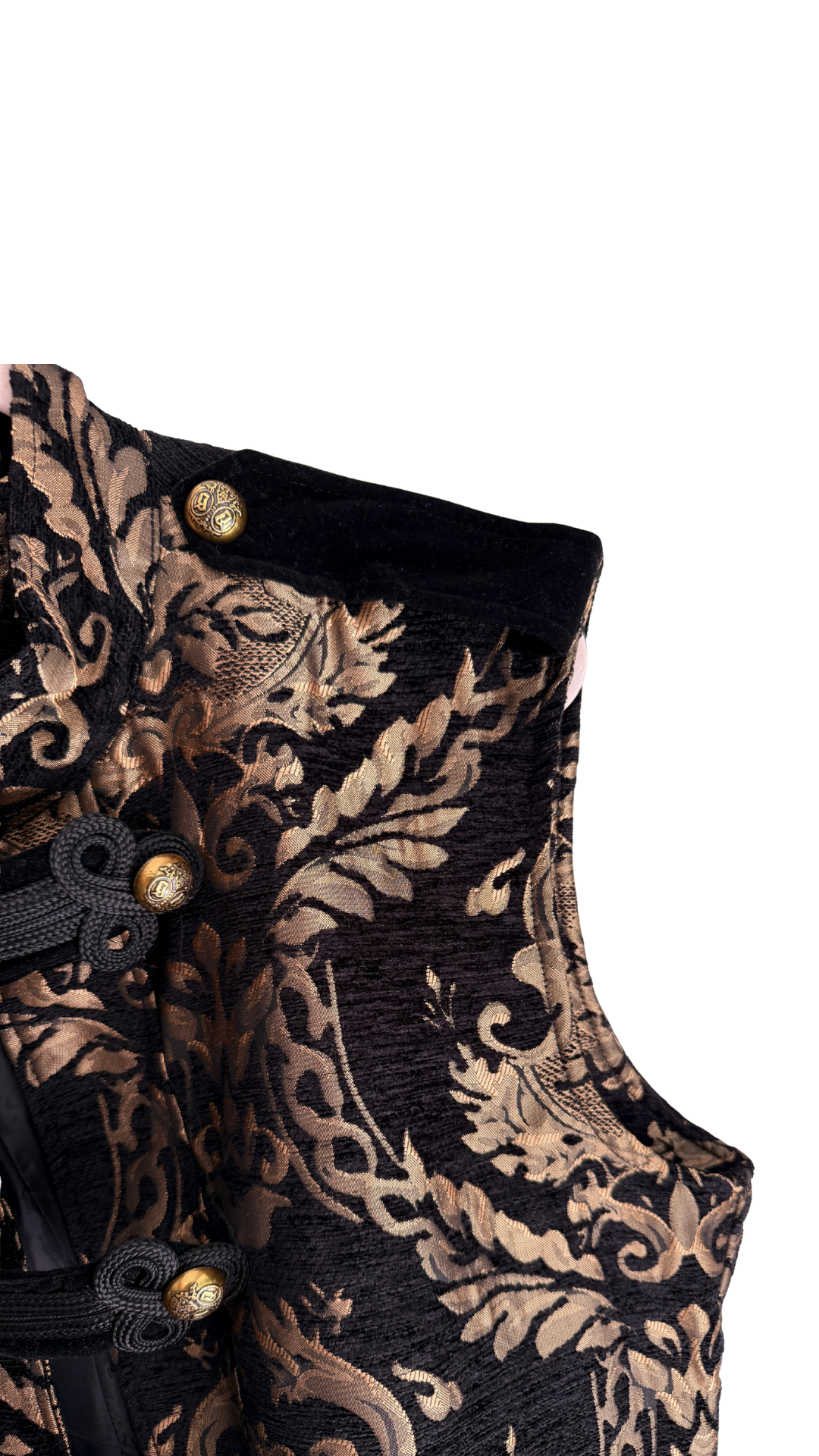 Vintage-80/90s Brocade Maxi Vest Coat