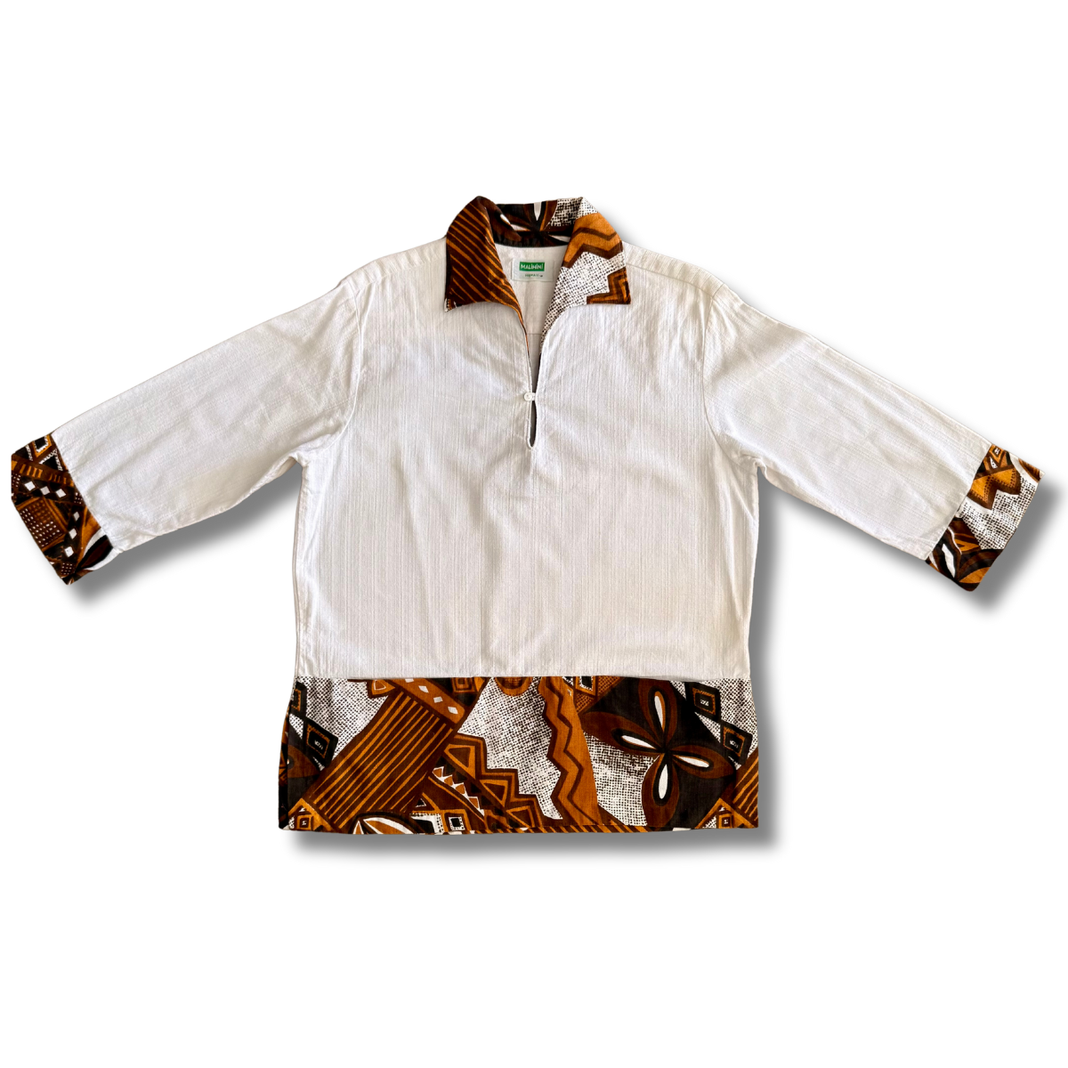Malahini Hawaii 1960s Pullover Cotton Hawaiian Shirt