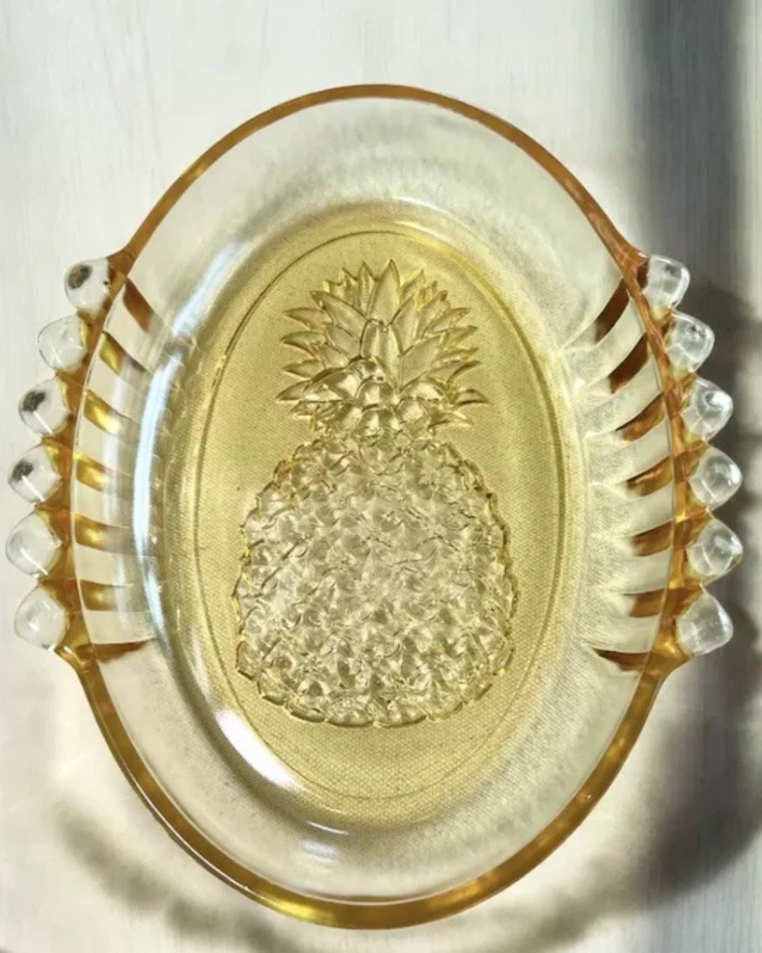 Yellow Pineapple Indiana Glass Serving Bowl