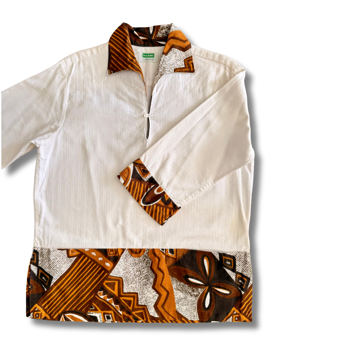 Malahini Hawaii 1960s Pullover Cotton Hawaiian Shirt