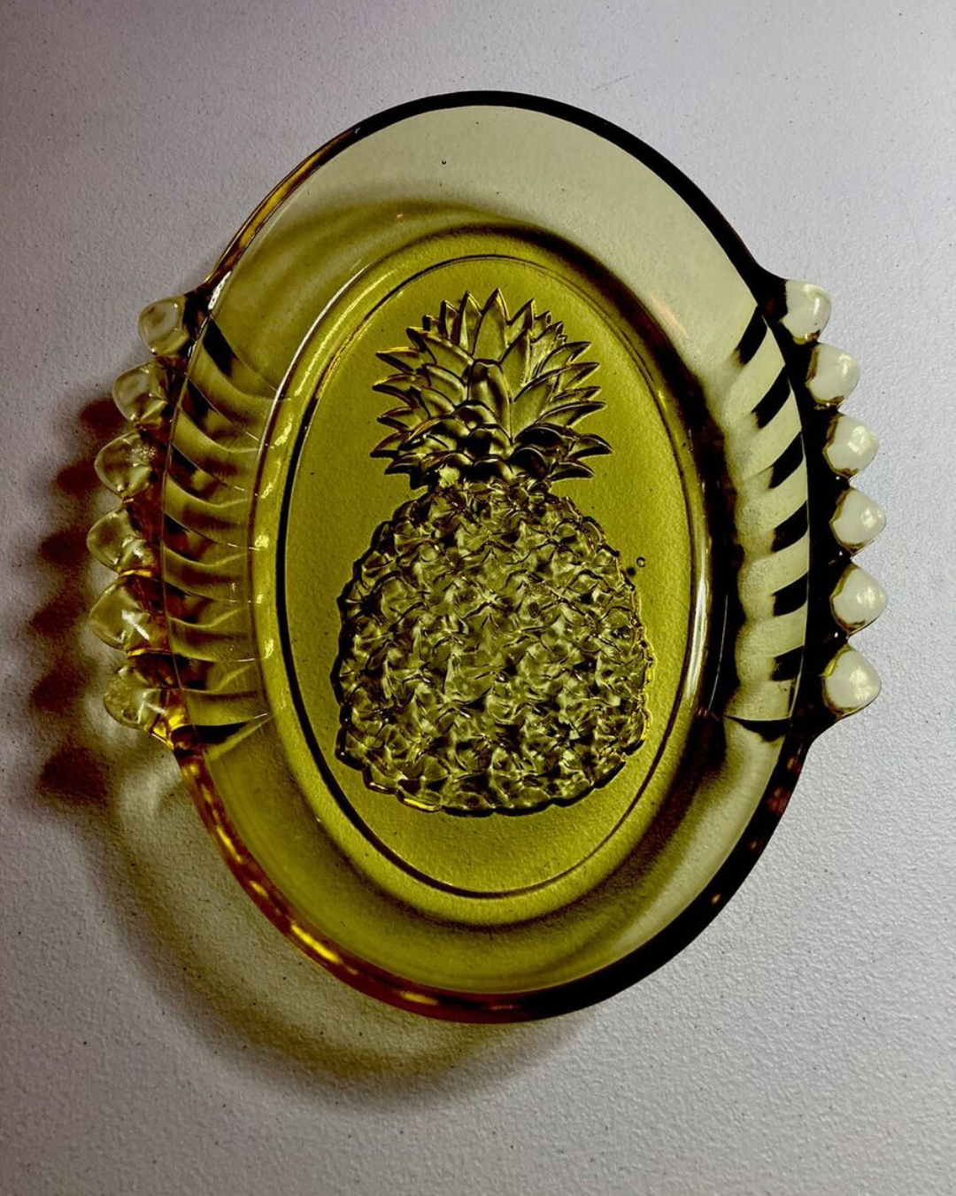 Yellow Pineapple Indiana Glass Serving Bowl