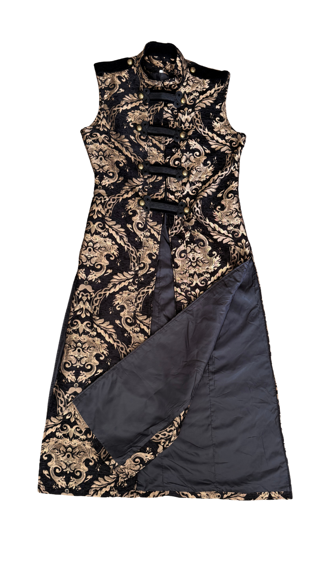 Vintage-80/90s Brocade Maxi Vest Coat