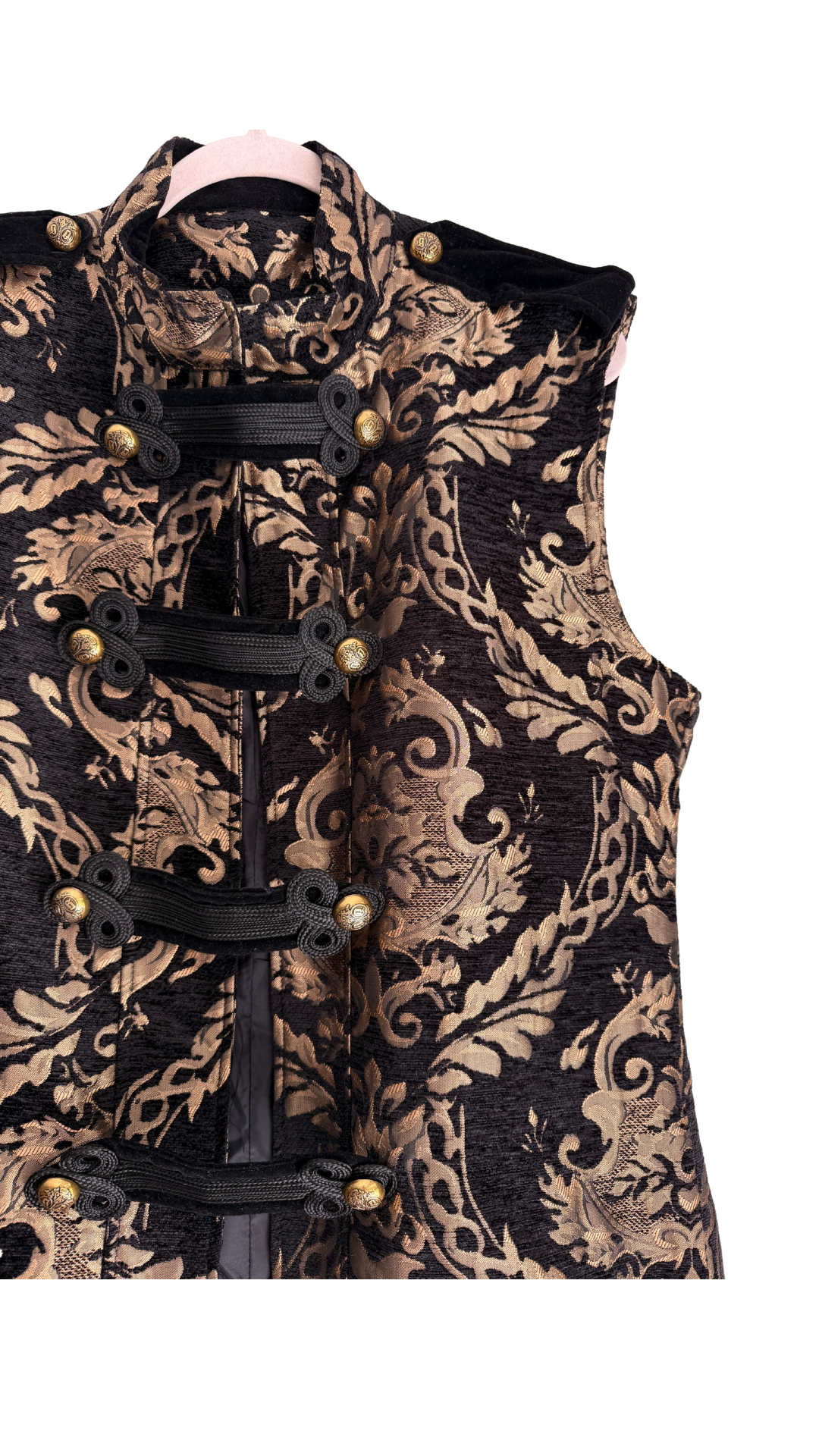 Vintage-80/90s Brocade Maxi Vest Coat