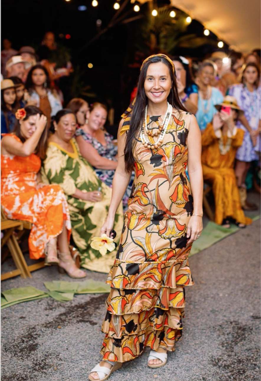 Sunset Florals Vintage Hawaiian Tiered Dress by Malia