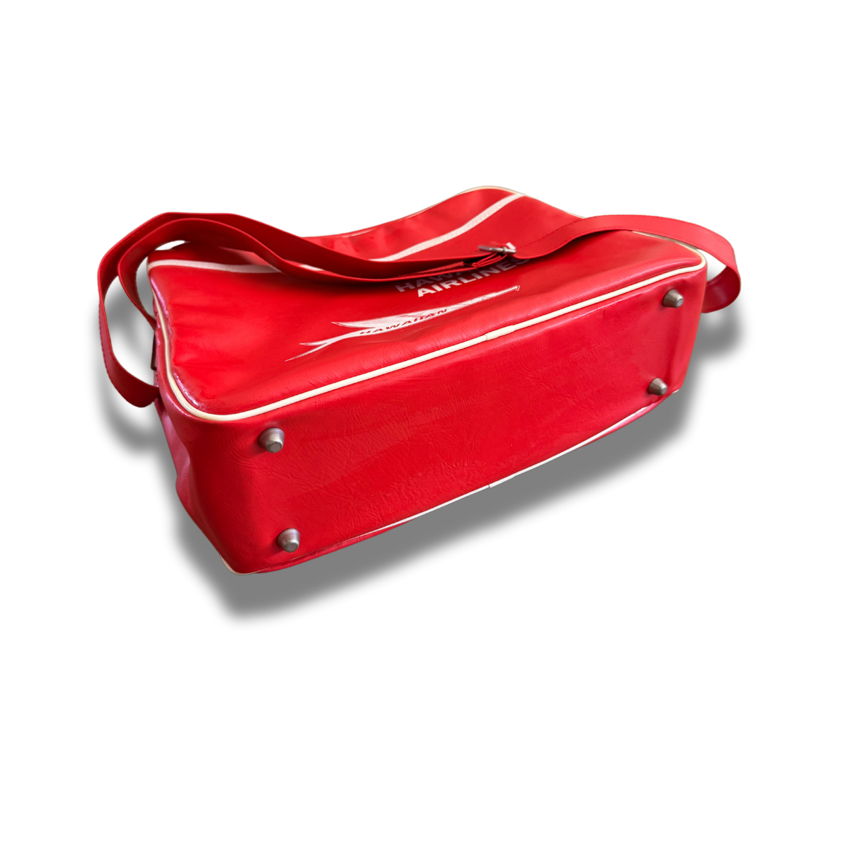 Vintage 1960s Hawaiian Airlines Red Logo Travel Bag