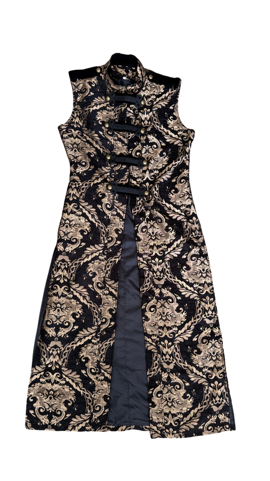 Vintage-80/90s Brocade Maxi Vest Coat