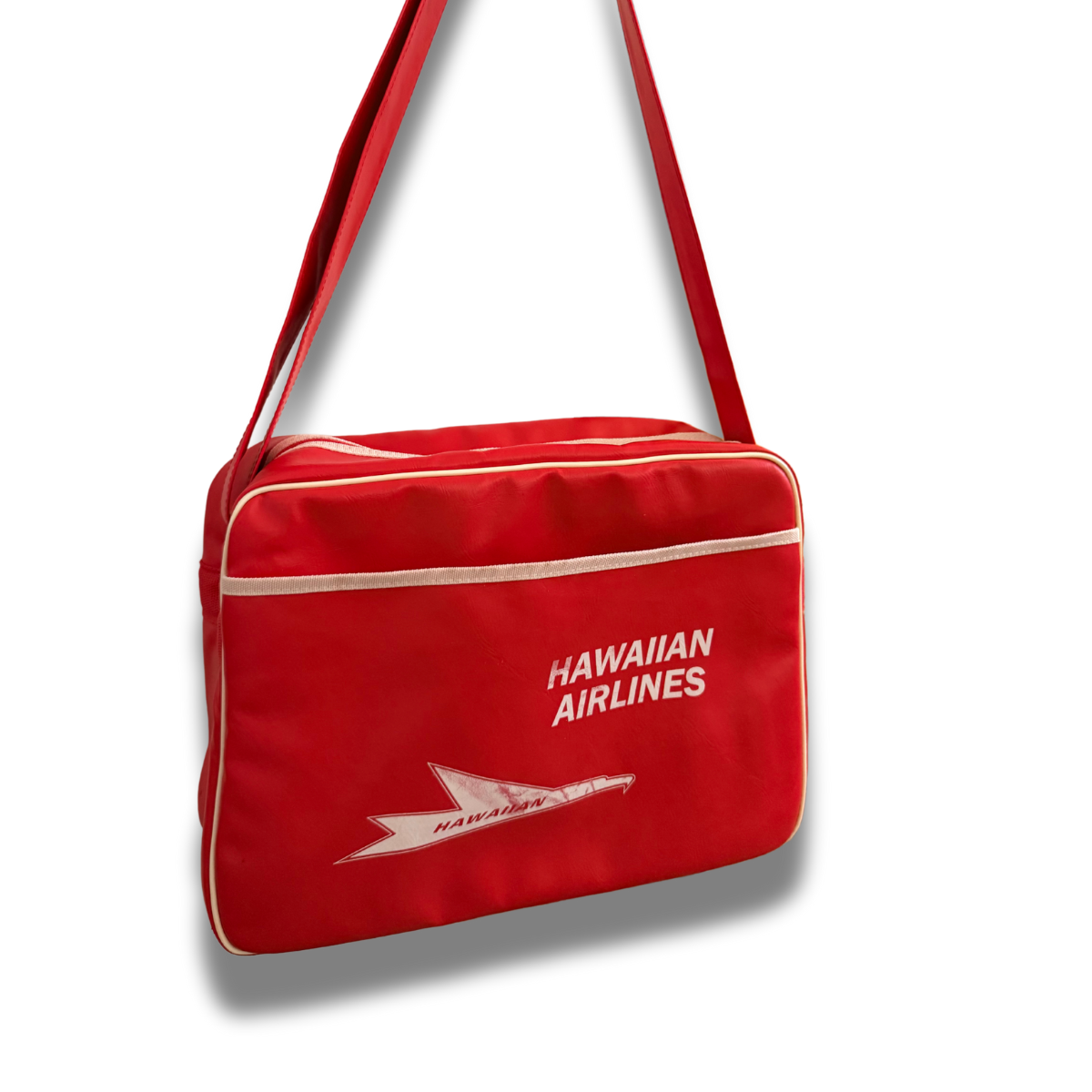 Vintage 1960s Hawaiian Airlines Red Logo Travel Bag