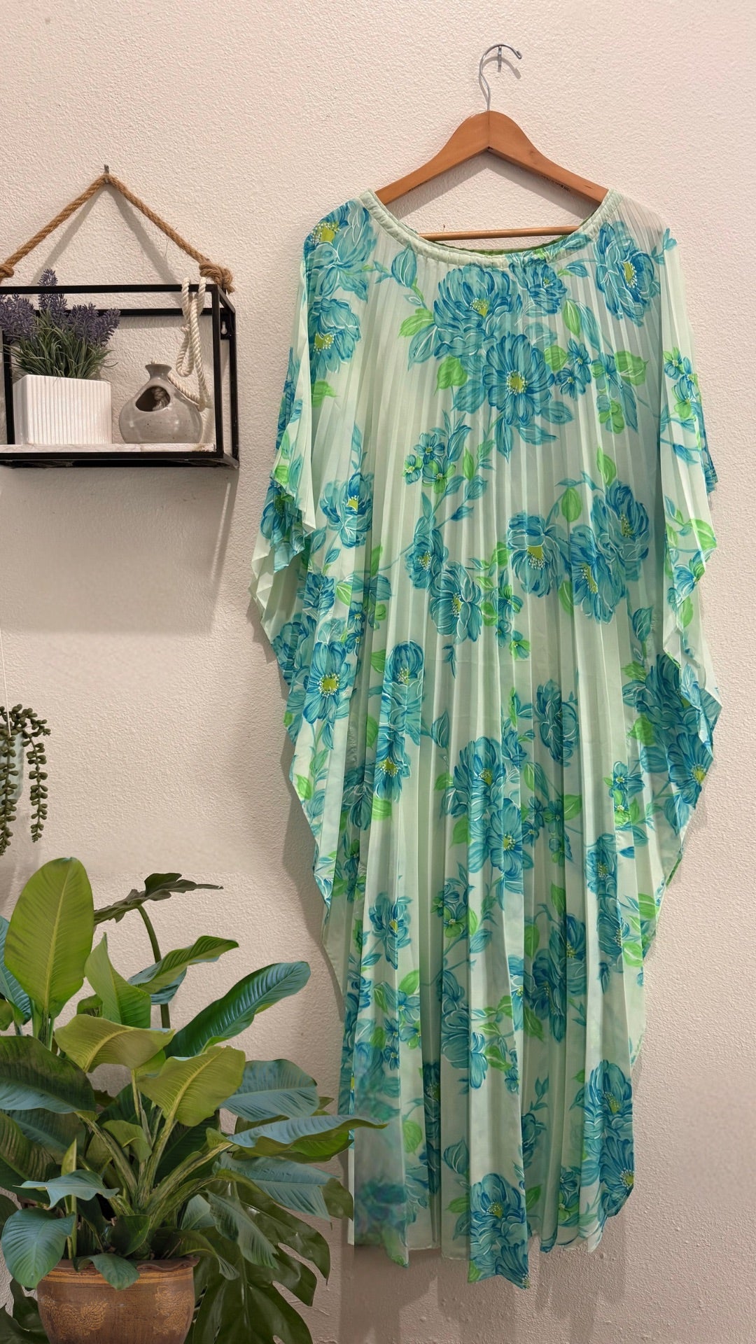 Aqua Blooms Kaftan