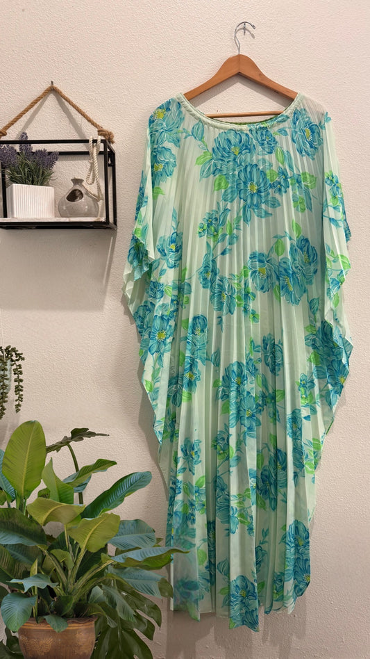 Aqua Blooms Kaftan