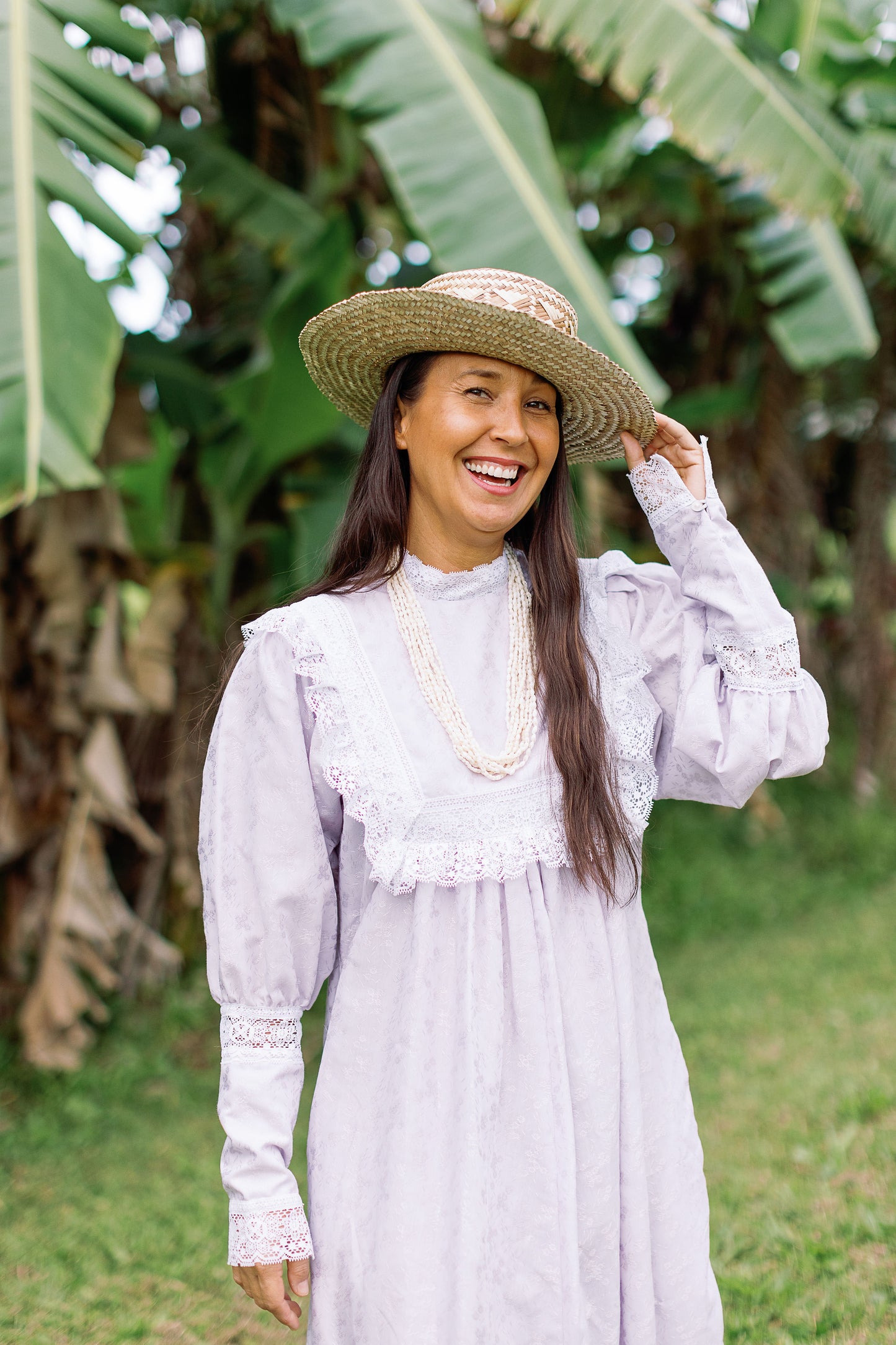 Lavender Lace Mu'umu'u by Hilda Hawaii